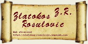 Zlatokos Rošulović vizit kartica